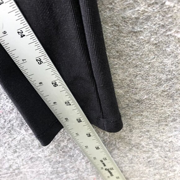 Zara High Waisted Legging Pants Womens M Black Ribbed Stretch - Picture 7 of 8